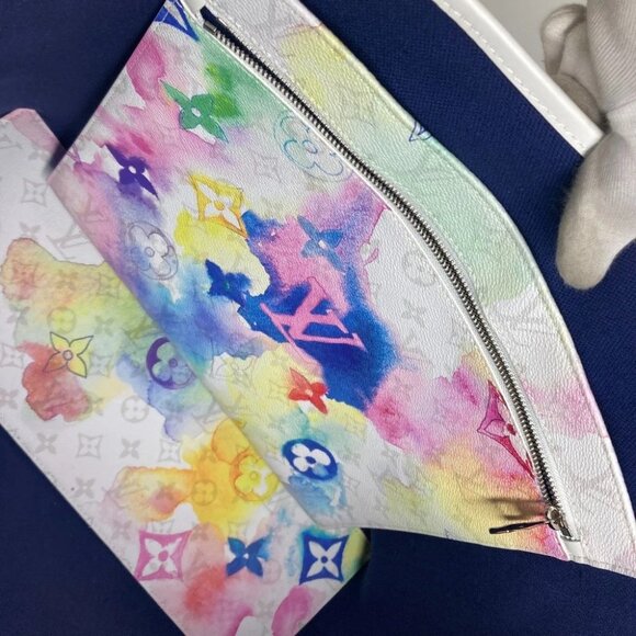 LOUIS VUITTON M45754 WatercolorMonogram Weekend Tote GM 2WAY Tote Bag Unused - Picture 10 of 14